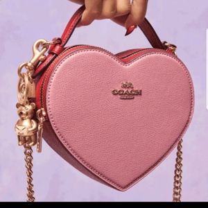 BOTH Coach Heart Bag WITH Coach Valentine Bear Keychain !!